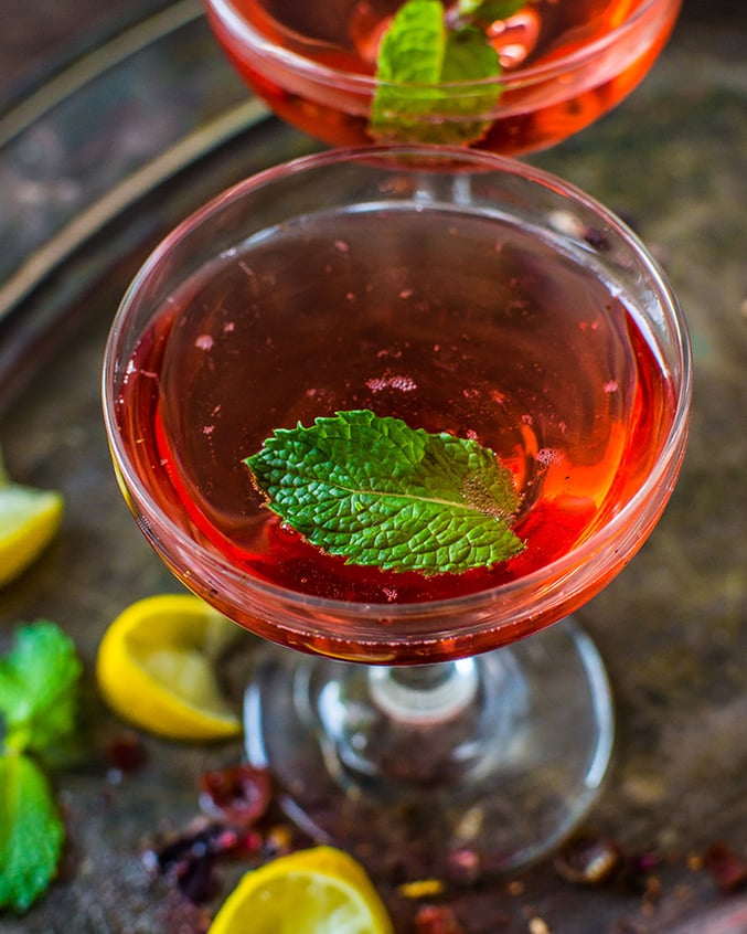 APLK Sparkling Hibiscus Tea Cocktail